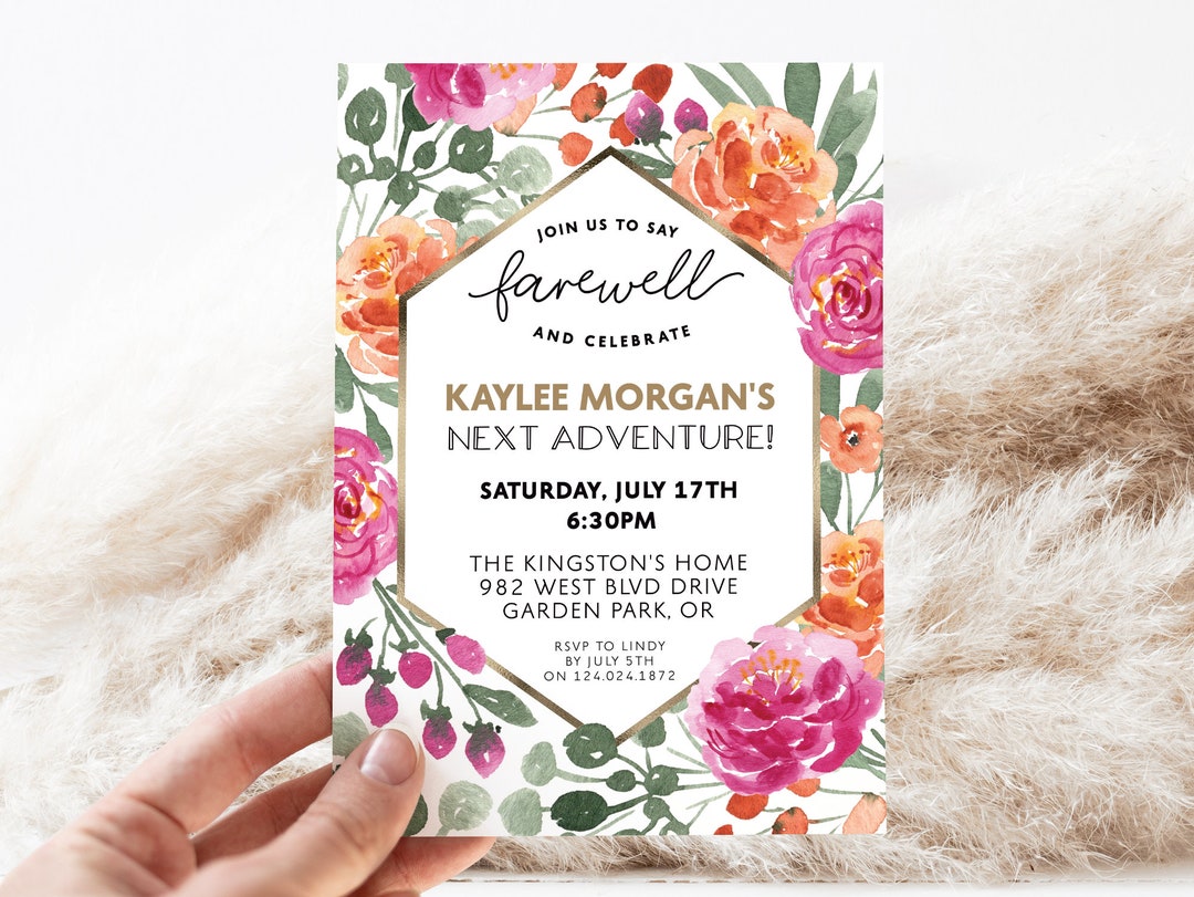 Editable Farewell Party Invitation | Printable Going Away Invite ...