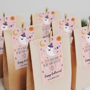 Class Gift Tag For Halloween | Its A Treat Being In The Same Class As You, Halloween Printable, Halloween Gift Tag For School, Custom Favor