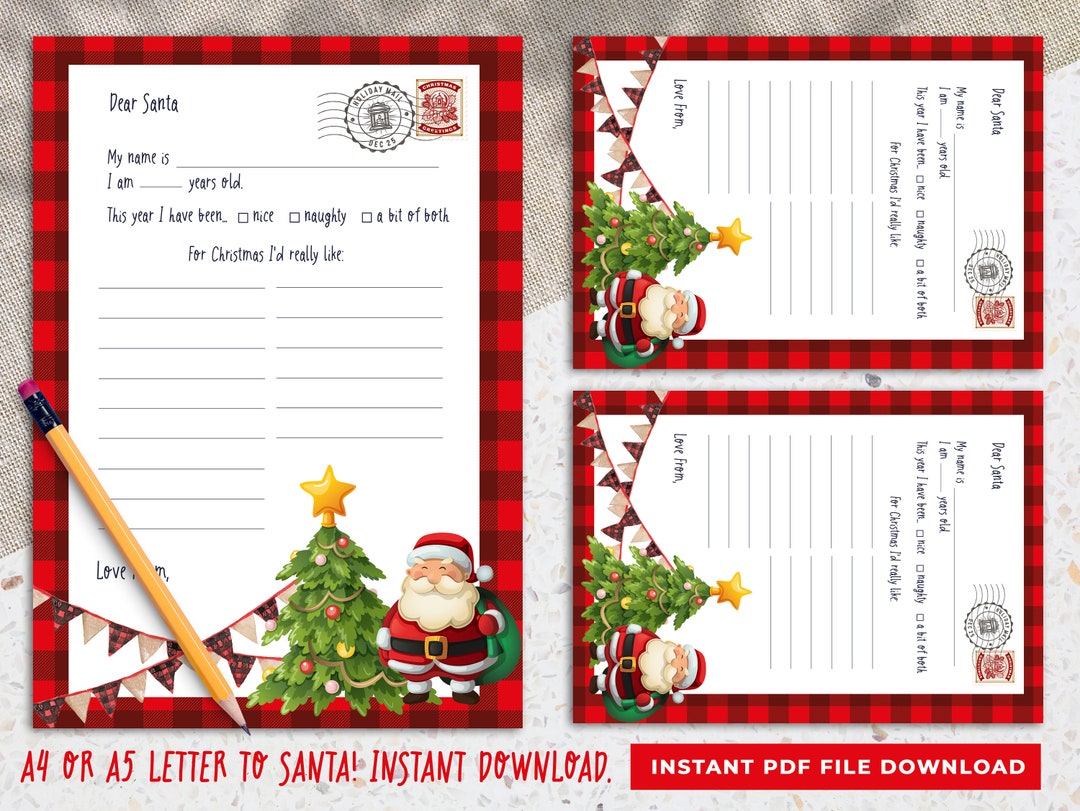 Letter to Santa Printable Christmas Wish List Printable Father Christmas Red Buffalo Christmas Letter Digital Download Printable Gift List - Etsy letter-to-santa-printable-christmas-wish-list-printable-father-christmas-red-buffalo-christmas-letter-digital-download-printable-gift-list-etsy