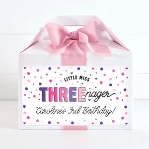 Little Miss Threenager Gable Box Label: 3rd Birthday Party (Printable)