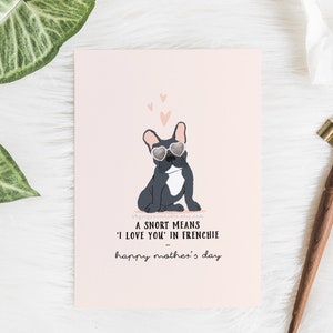 Tarjeta imprimible del Día de la Madre / Tarjeta del Día de las Madres de Mamá Perro, Tarjeta de Mamá Perro, Mamá Frenchie Imprimible, Tarjeta Digital para mamá de piel, Descarga instantánea