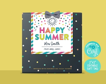 "Happy Summer Geschenkanhänger: Ende des Schuljahres, ""Danke Danke"" (Printable Download)"