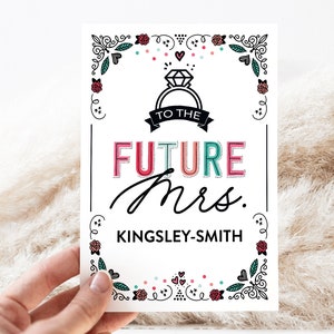In die Zukunft Mrs Brautparty Karte | Doodle-Stil-Karte für die Dusche Geschenke, Instant Download, druckbare Karte für die Brautparty, Spaß Karte