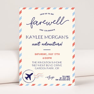 Editable Farewell Party Invitation: Airplane Theme (Digital Download)