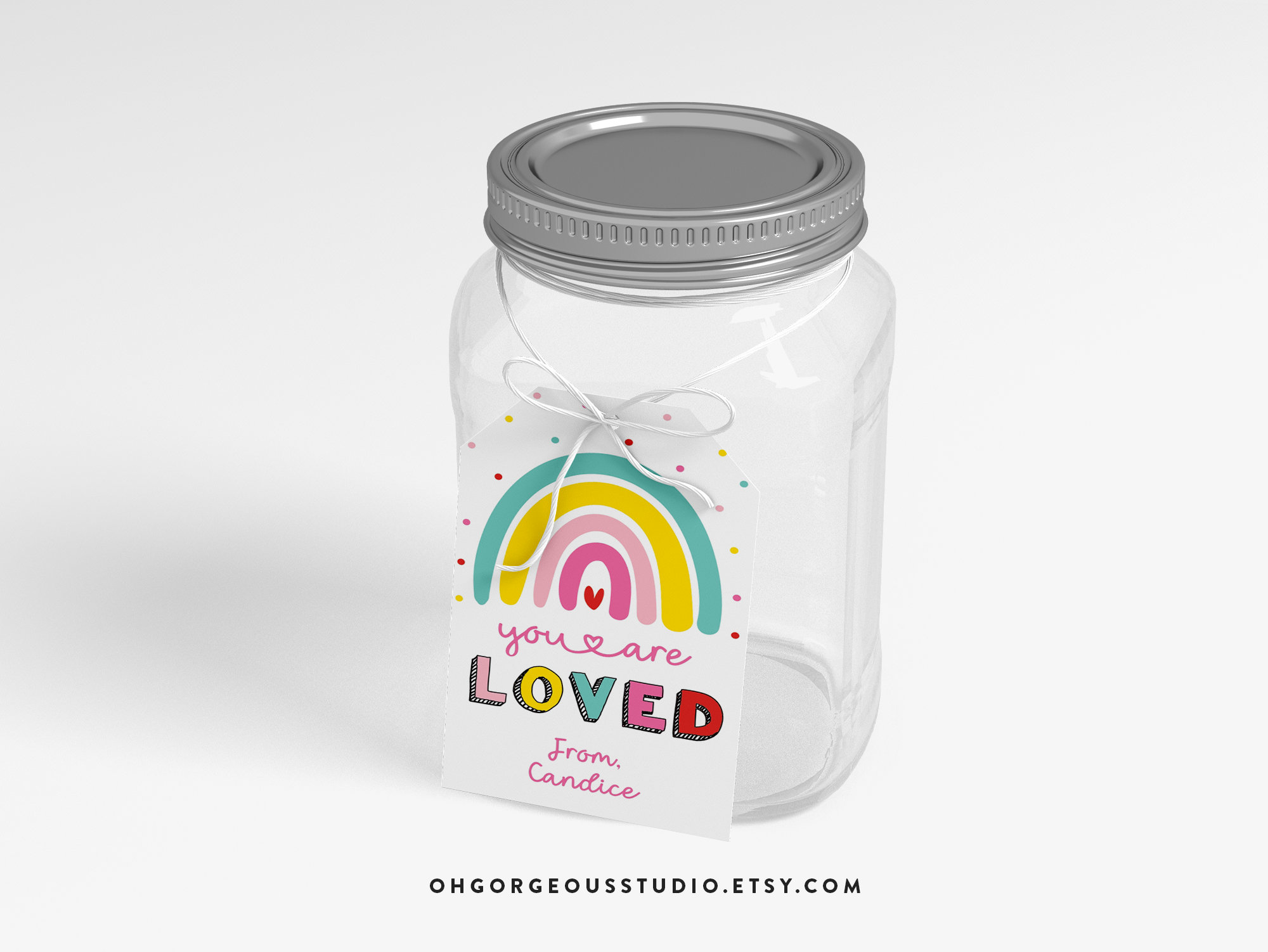 Printable You Are Loved Gift Tag Colorful Rainbow You Are Loved Tag ...