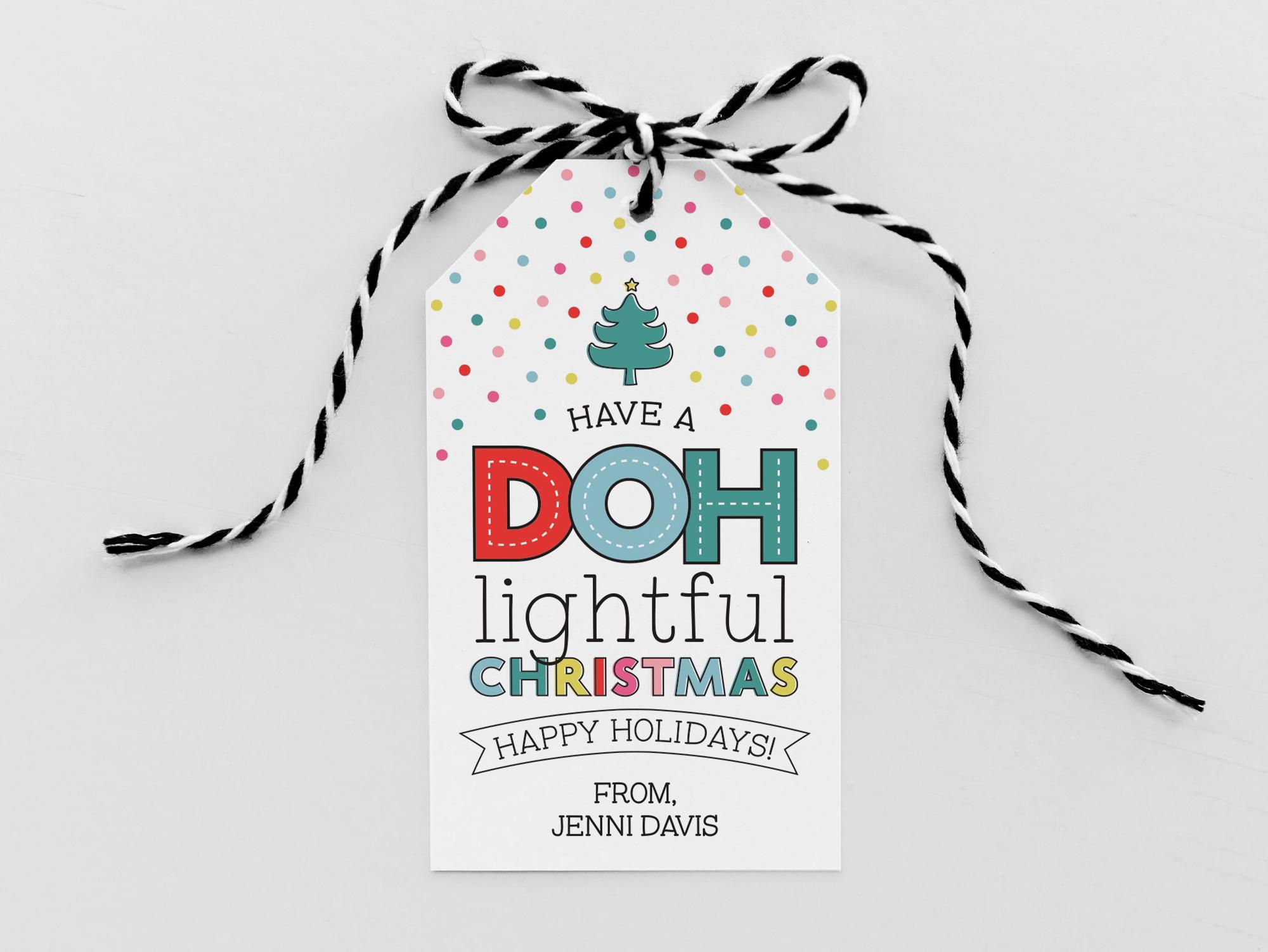 Christmas Playdough Gift Tag | Printable Teacher Gift (editable) - Etsy for Free Printable Play Doh Gift Tags Christmas