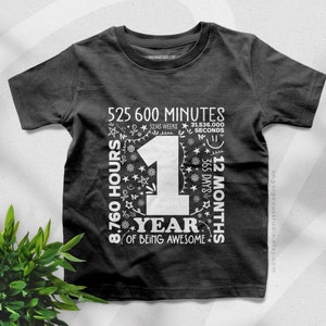 Impression de sublimation de chemise d'anniversaire mignonne de 1 an | Fichier d'espace de conception de joyeux anniversaire d'un an, T Shirt vinyle coupe fichier téléchargement numérique Png
