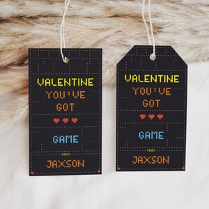 Happy Valentine&#39;s Day Gamer Gift Tag Template | Printable Gaming Boys Valentine&#39;s Favor Tag, Editable School Classroom Tag, Instant Download