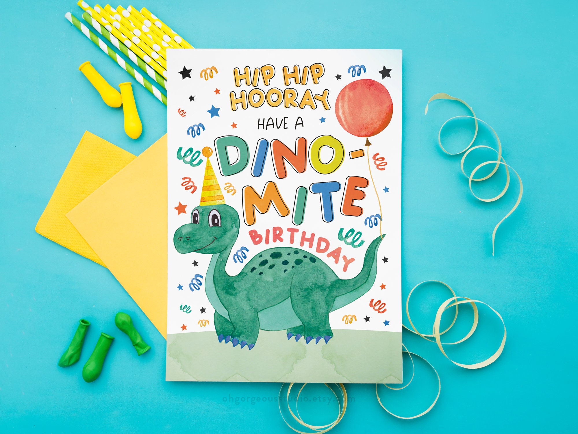 Dinosaur Birthday Card Printable Dinosaur Card for Any Age - Etsy