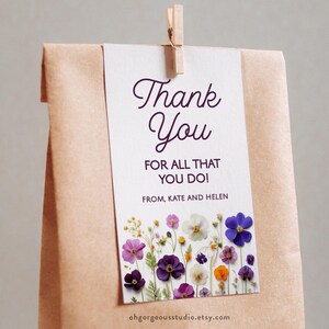 Printable Thank You Gift Tag | Editable Gift Tag for Employee ...