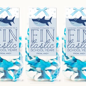 Looking Forward to A Fin-tastic School Year Tag | Shark Gift Tag, Back ...