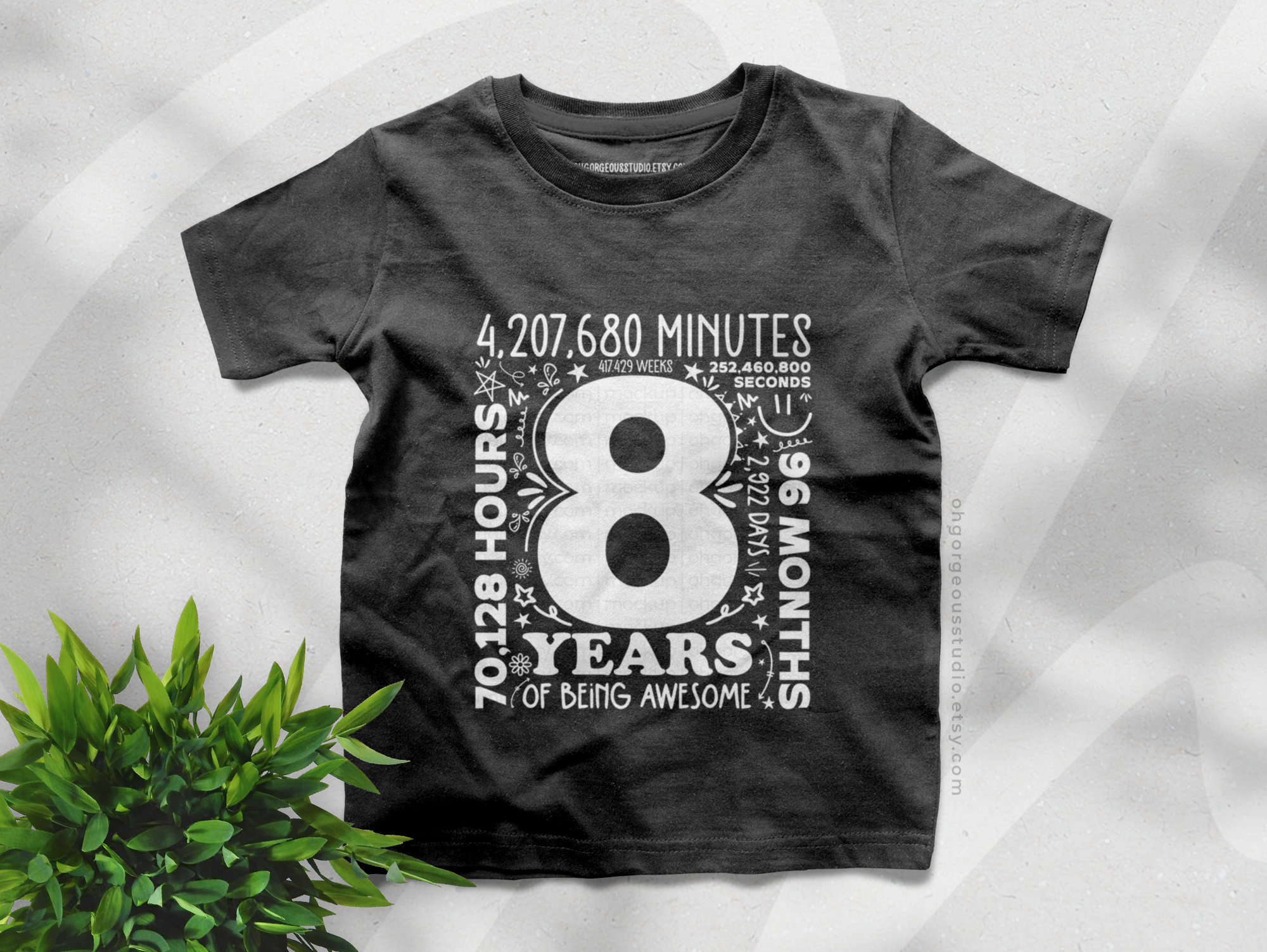 8th Birthday Shirt SVG: 8 Years Old Design (digital Download) - Etsy