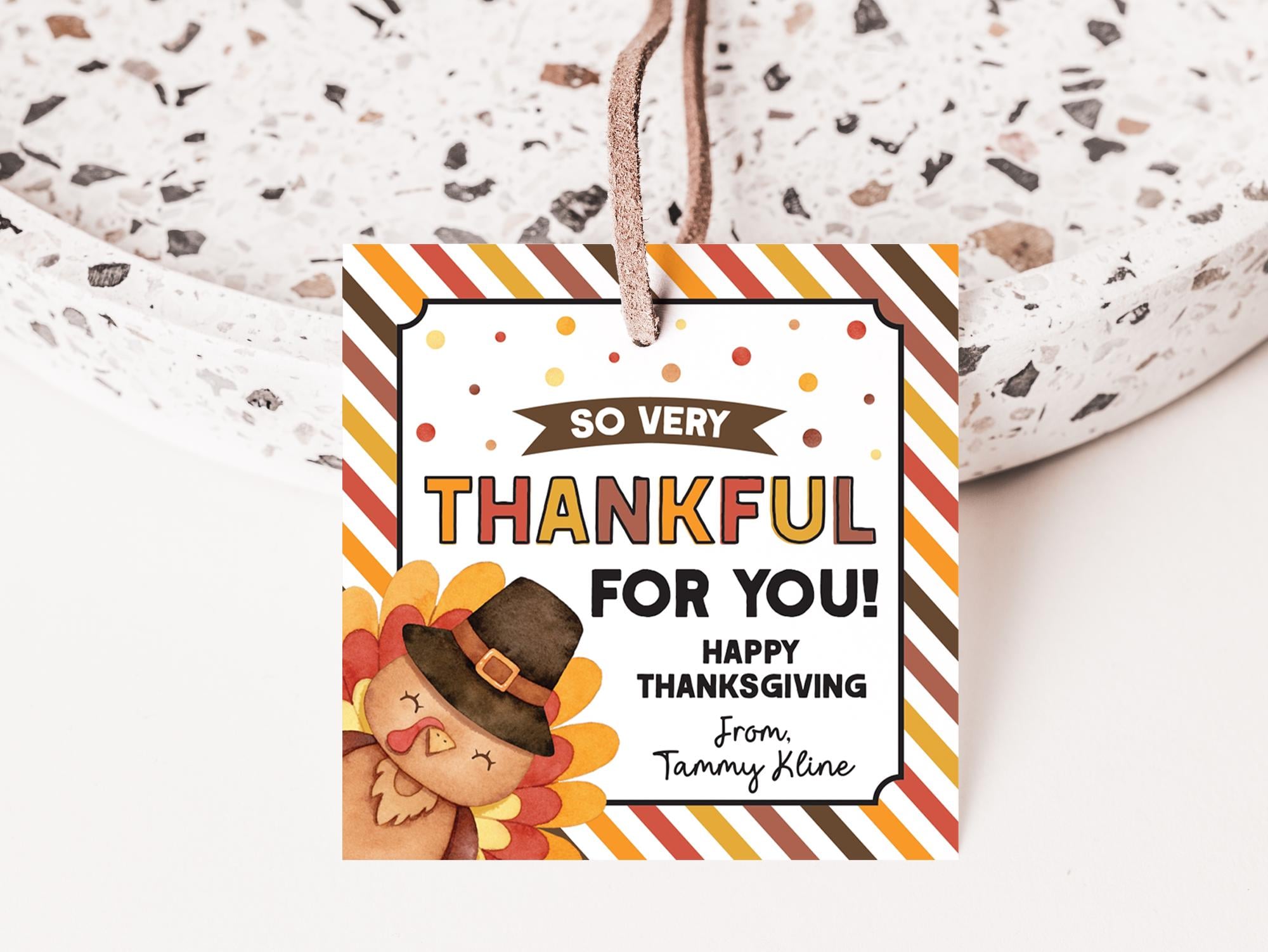 Turkey Tag Email Editable Thanksgiving Turkey Gift Tag, Teacher Appreciation (digital ...
