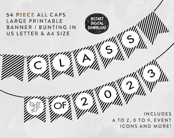 Black & White Stripe Printable Banner: DIY Party Decor (PDF)