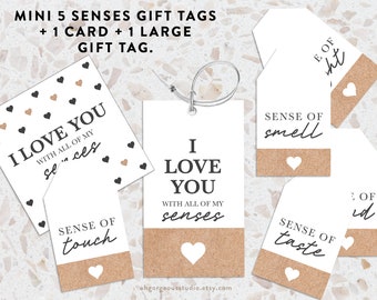 5 Senses Gift Tags | Birthday Anniversary Card (Instant Download)