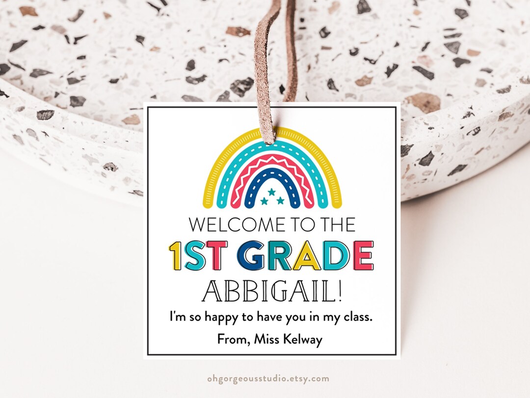 1st Grade Class Tag: Back to School Gift Hang Tags (digital Editable ...