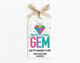 Editable Valentine's Day Tag: You're A Real Gem (Digital Download)