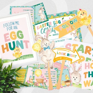 Imprimibles de búsqueda del tesoro de huevos de Pascua / Descarga instantánea de tarjetas de búsqueda de huevos de Pascua, certificado de búsqueda de huevos, carteles de búsqueda del tesoro, impresiones digitales