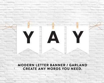 DIY Modern Letter Banner: Printable Alphabet Garland (PDF)