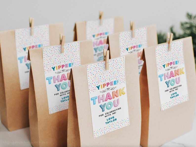 Yippee I #39 m Three Custom Sticker Template Editable Tag for Treat Packs