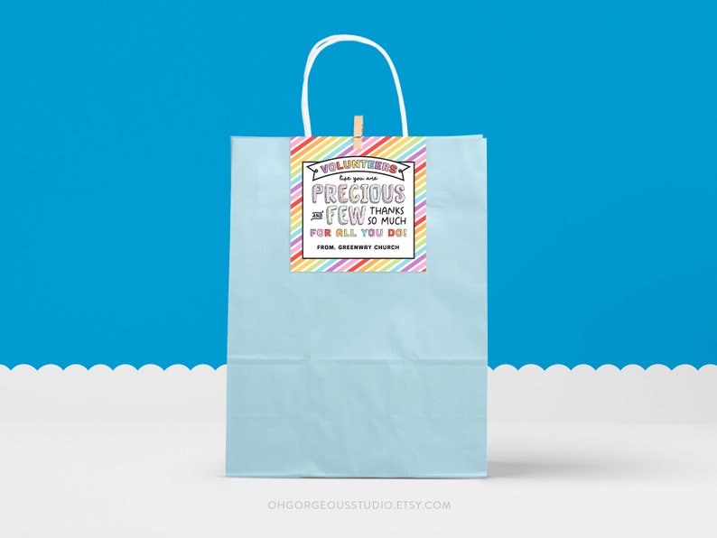 Printable Volunteer Worker Appreciation Gift Tag Thank You Tag for ...