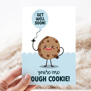 One Tough Cookie gute Besserung Karte | Blau Get Well Karte, sofortiger Download druckbare Karte, süße Keks schnelle Genesung DIY get Well Geschenk