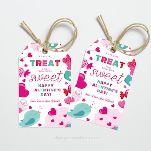 Valentijnsdag-tag | Afdrukbare speciale traktatie voor iemand lief, kinderklas leraar werknemer klant Valentijn traktatie tag, bewerken met Corjl