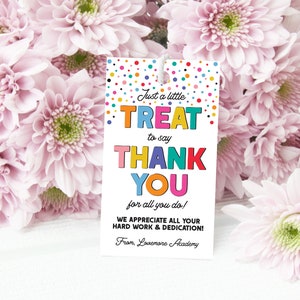 Printable Thank You Gift Tag | Editable Gift Tag for Employee ...