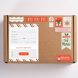 Speciale elfbezorging kerstman Officiële postzegels en postzegels | Afdrukbaar stickervel speciale bezorging noordpool, direct download
