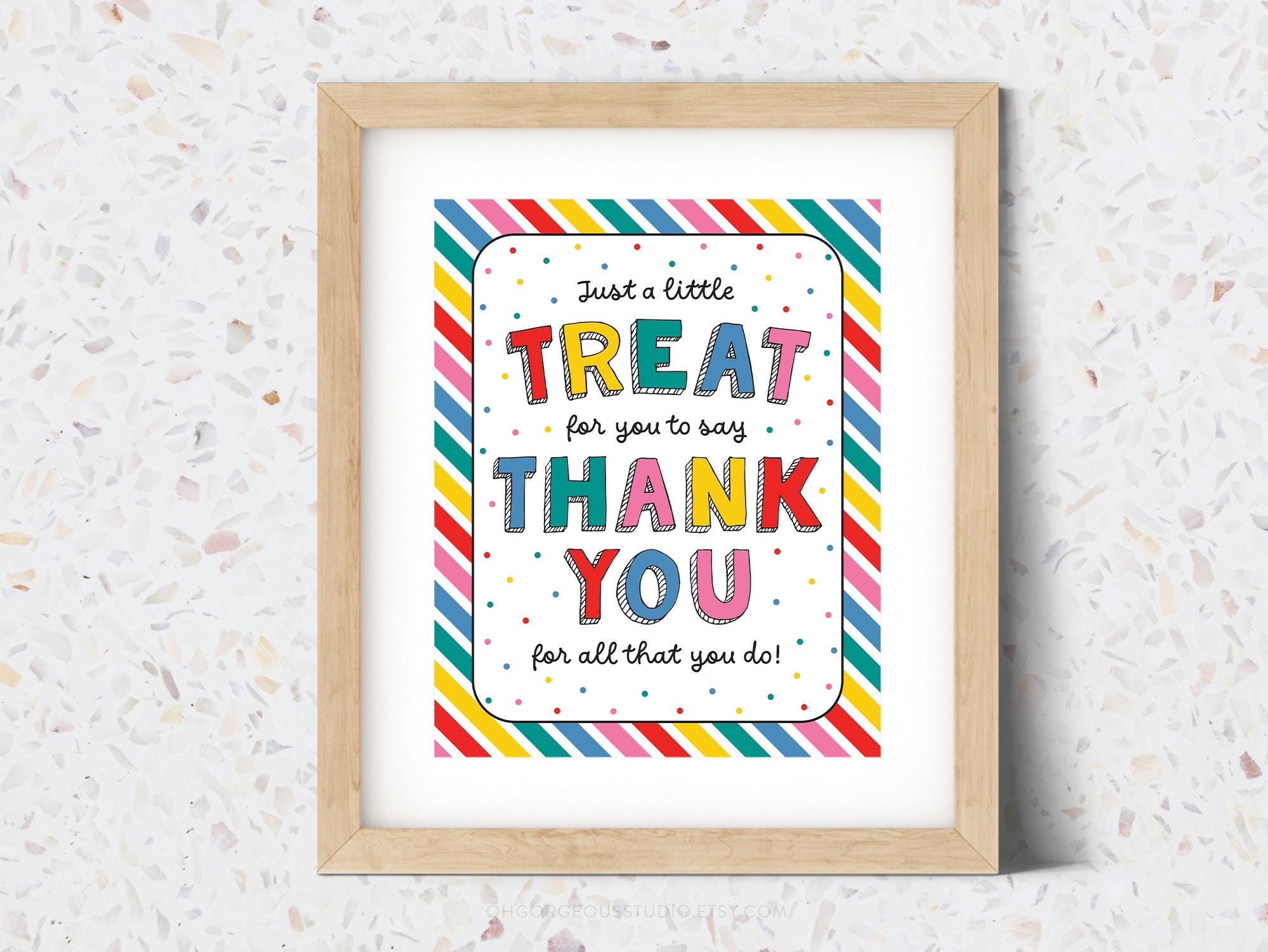 Teacher Appreciation Treat Sign: Thank You Printable (8x10) - Etsy