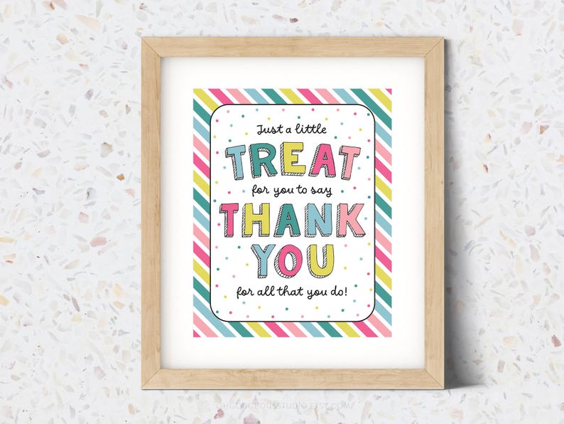 Appreciation Sign Staff Teacher Appreciation Week, Thank You Treat Sign