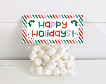 Printable Christmas Bag Topper: Reindeer Holiday Treat (PDF Download)