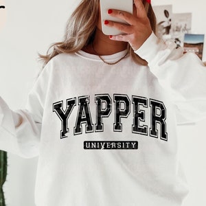 Yapper University SVG + PNG | Funny yapper svg, yapper shirt, girlhood svg, vintage varsity svg, talks a lot svg, sarcastic svg, yapping svg