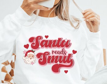 Santa lee Smut PNG solamente / navidad bookish png, holly jolly lector, libros de navidad, vibraciones navideñas, lector picante png, santa png, vacaciones