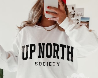 Up North samenleving SVG en PNG | trendy varsity-lettertype SVG