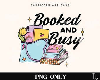 Booked and busy PNG Only | Groovy bookish png, smut reader, reader png, romance reader, booktrovert png, book addict png, reader
