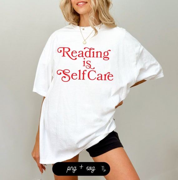 Reading is self care SVG and PNG | retro bookish svg, book lover svg, reading shirt svg, red svg, book lover, spicy reader, smut svg