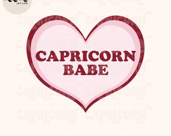 Capricorn Babe SVG and PNG |  Y2k aesthetic Pink svg, Capricorn vibes svg, capricorn svg, birthday girl svg, astrology svg, zodiac svg