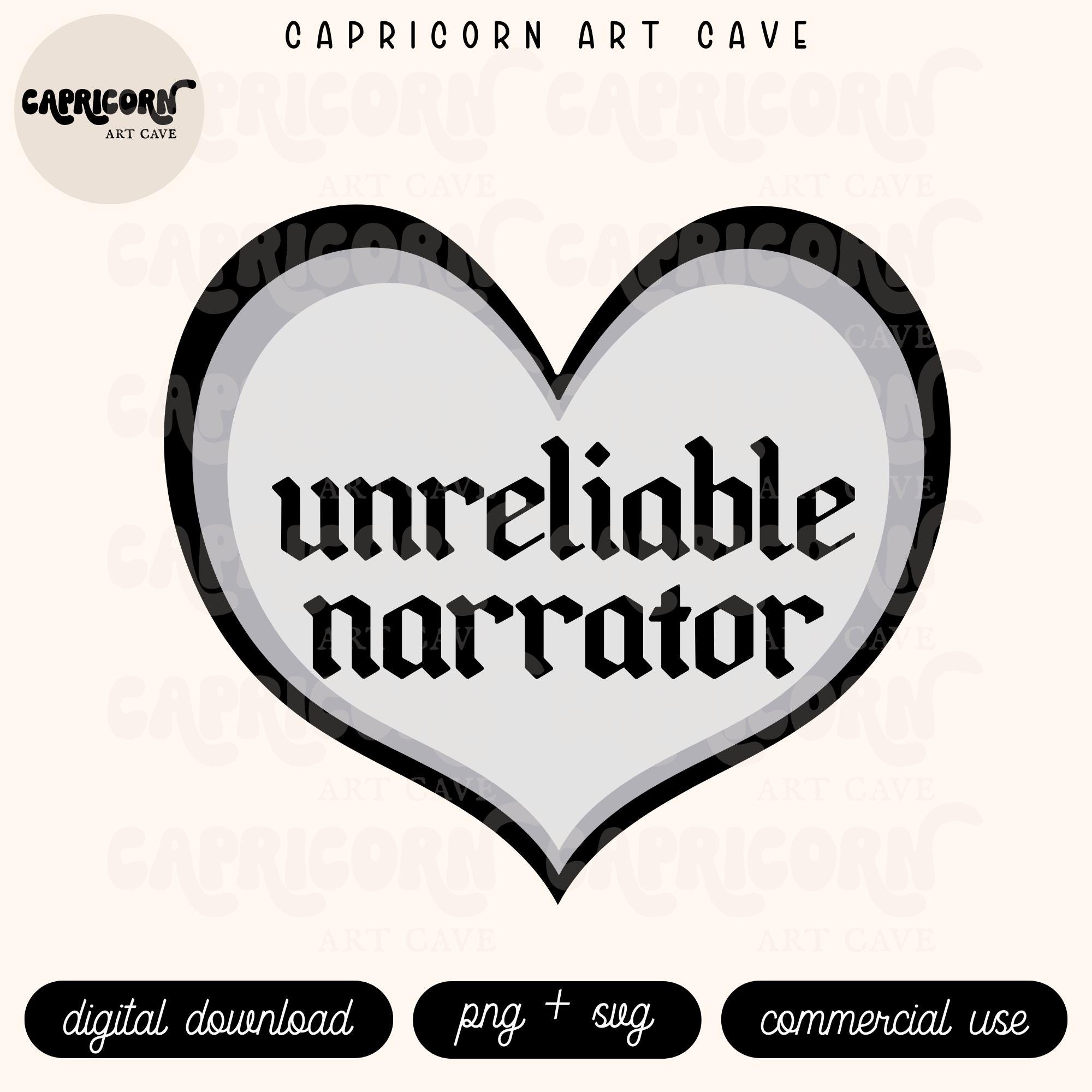 Narrator Sticker Unreliable Narrator SVG and PNG | Black Bookish Svg, Book Lover Svg ...