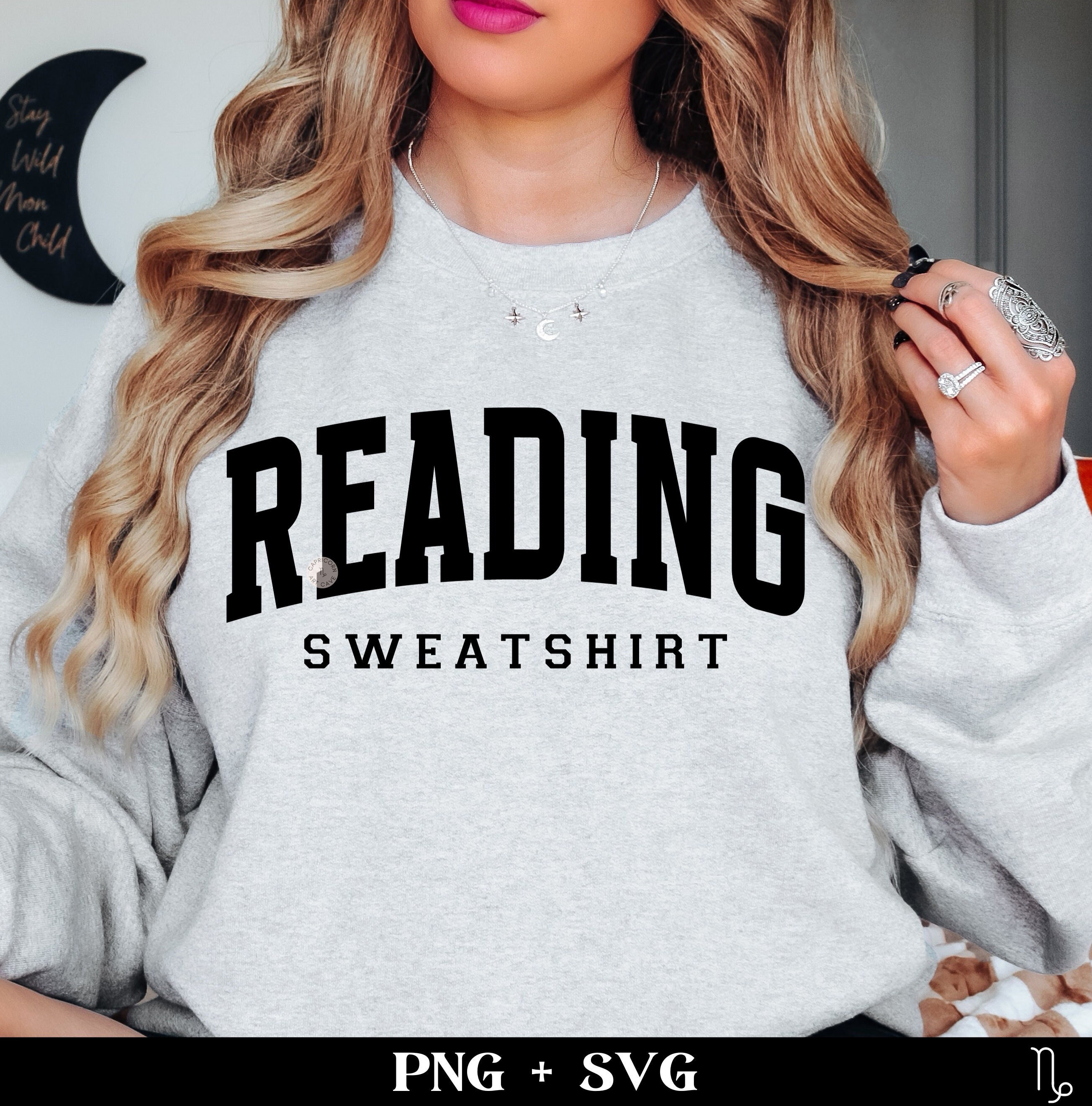Sudadera de lectura SVG y PNG / bookish svg, lector de otoño svg, amante de los libros svg, bookish png, camisa de lectura svg, varsity svg de moda, svg picante
