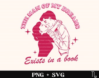 PNG et SVG livresques rétro | Svg de petit ami de livre drôle, lecteur de charbon, fichier de coupe de livre épicé, lecteur de romance, svg fictif d'hommes, svg de livres smutty