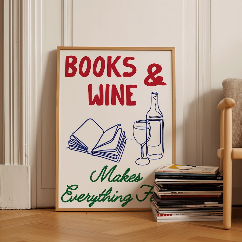Bookish Art Print | Book Club Retro Wall Art Reader Quote Book Lover ...
