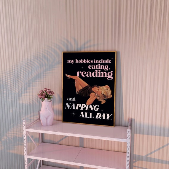 Bookish Art Print | Pink Retro Wall Art | Bedroom Printable Decor | Book lover Wall Art | Reader Art Print | Book Poster | Bookish Poster