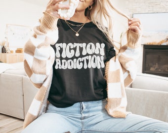 Fiction addiction SVG and PNG | trendy bookish svg, smutty books svg, smut pmg, spicy book svg, romance reader, book lover svg, book addict