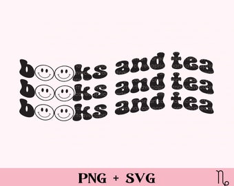 Books and tea SVG and PNG | bookish png, iced tea and smutty books, sublimation design commercial use, tea and cozy vibes, book addict png