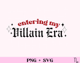 entrando na minha era de vilão SVG e PNG | png livresco, png moralmente cinza, design de sublimação para uso comercial, arquivo de corte de livro picante para leitor de obscenidades