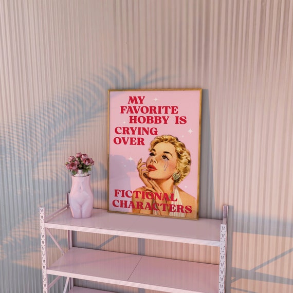 Bookish Art Print | Pink Retro Wall Art | Bedroom Printable Decor | Book lover Wall Art | Reader Art Print | Book Poster | Bookish Poster