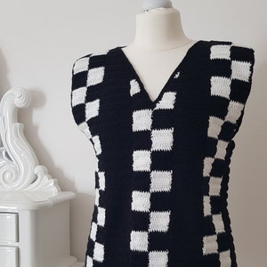 Handmade Crochet Wednesday inspired Chess Vest