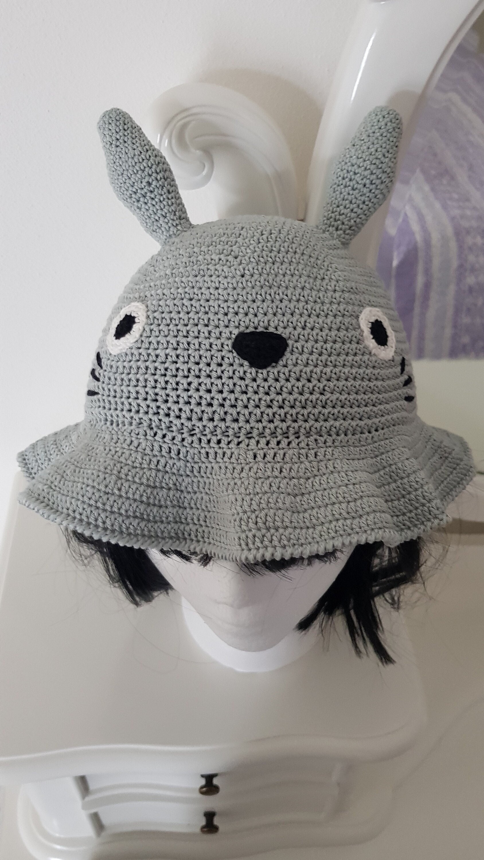 Handmade Crochet Totoro Inspired Bucket Hat - Etsy display picture 3