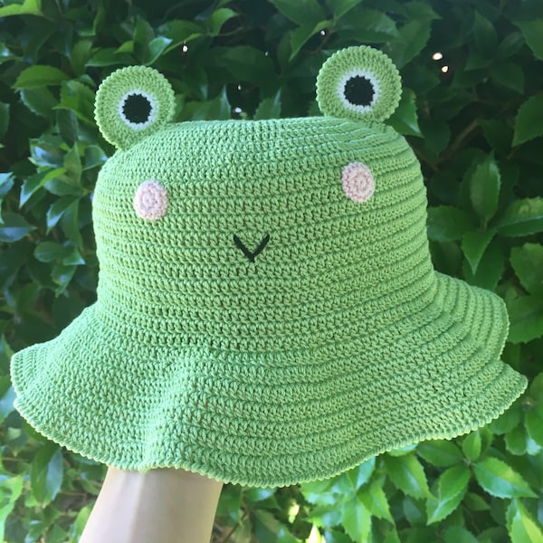 Handmade Crochet frog Bucket Hat